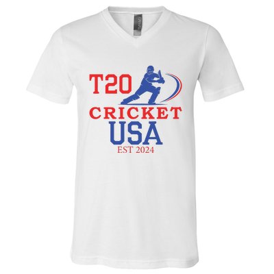 T20 Cricket 2024 Usa V-Neck T-Shirt