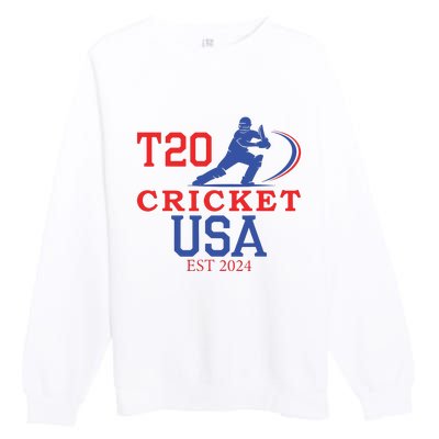 T20 Cricket 2024 Usa Premium Crewneck Sweatshirt