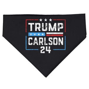 Trump Carlson 2024 President Election Pro America Us Flag USA-Made Doggie Bandana