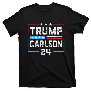 Trump Carlson 2024 President Election Pro America Us Flag T-Shirt