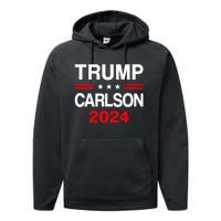 Trump Carlson 2024 President Election Pro America Performance Fleece Hoodie