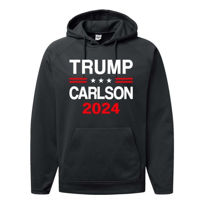 Trump Carlson 2024 President Election Pro America Performance Fleece Hoodie