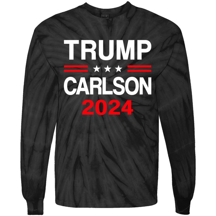 Trump Carlson 2024 President Election Pro America Tie-Dye Long Sleeve Shirt