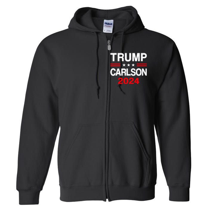 Trump Carlson 2024 President Election Pro America Full Zip Hoodie