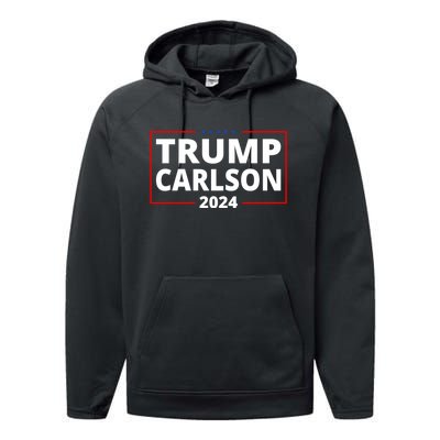 Trump Carlson 2024 President Election Pro America Performance Fleece Hoodie