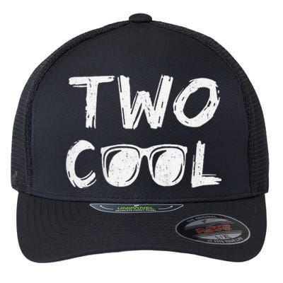 Two Cool 2nd Birthday Gift 2 Year Old Boy Second Bday Flexfit Unipanel Trucker Cap