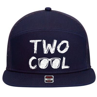 Two Cool 2nd Birthday Gift 2 Year Old Boy Second Bday 7 Panel Mesh Trucker Snapback Hat