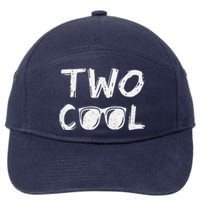 Two Cool 2nd Birthday Gift 2 Year Old Boy Second Bday 7-Panel Snapback Hat