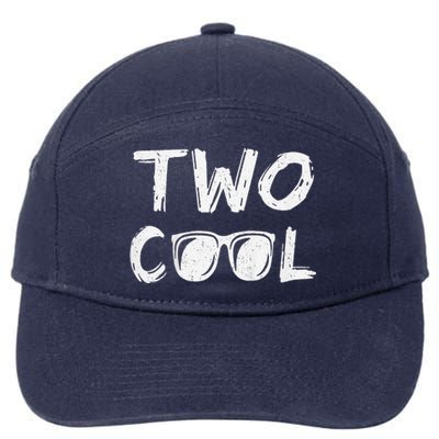 Two Cool 2nd Birthday Gift 2 Year Old Boy Second Bday 7-Panel Snapback Hat