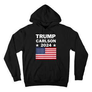 Trump Carlson 2024 President Election Pro America US Flag Hoodie