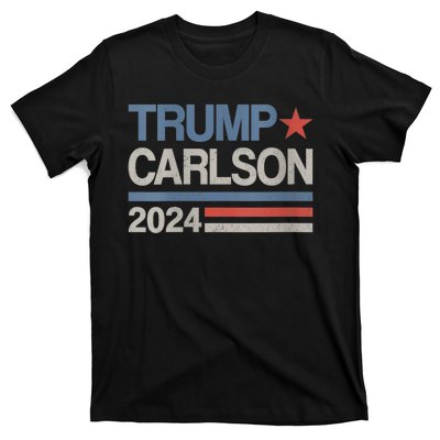 Trump Carlson 2024 President Election Pro America US Flag T-Shirt