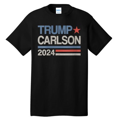 Trump Carlson 2024 President Election Pro America US Flag Tall T-Shirt