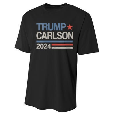 Trump Carlson 2024 President Election Pro America US Flag Performance Sprint T-Shirt