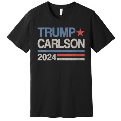 Trump Carlson 2024 President Election Pro America US Flag Premium T-Shirt