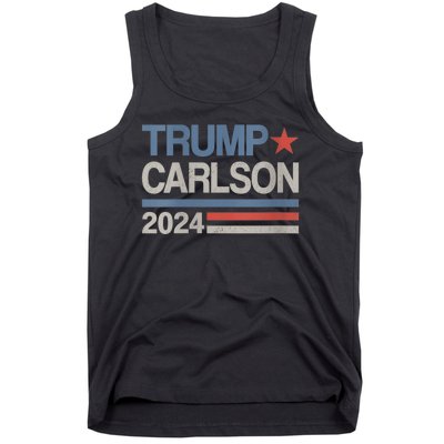 Trump Carlson 2024 President Election Pro America US Flag Tank Top