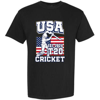 T20 Cricket 2024 Usa Cricket Fans Garment-Dyed Heavyweight T-Shirt