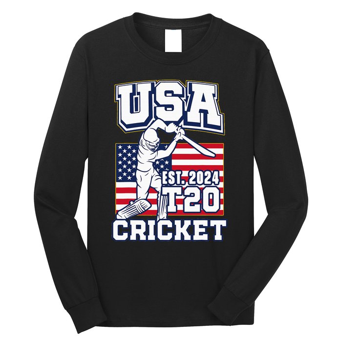 T20 Cricket 2024 Usa Cricket Fans Long Sleeve Shirt