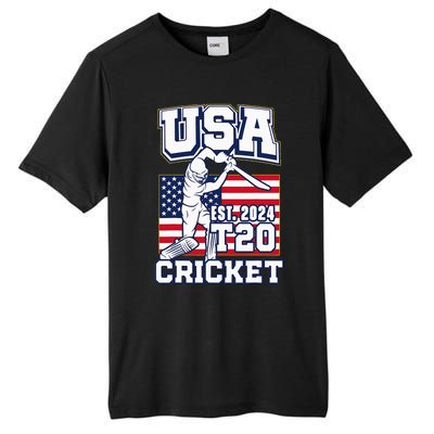 T20 Cricket 2024 Usa Cricket Fans Tall Fusion ChromaSoft Performance T-Shirt