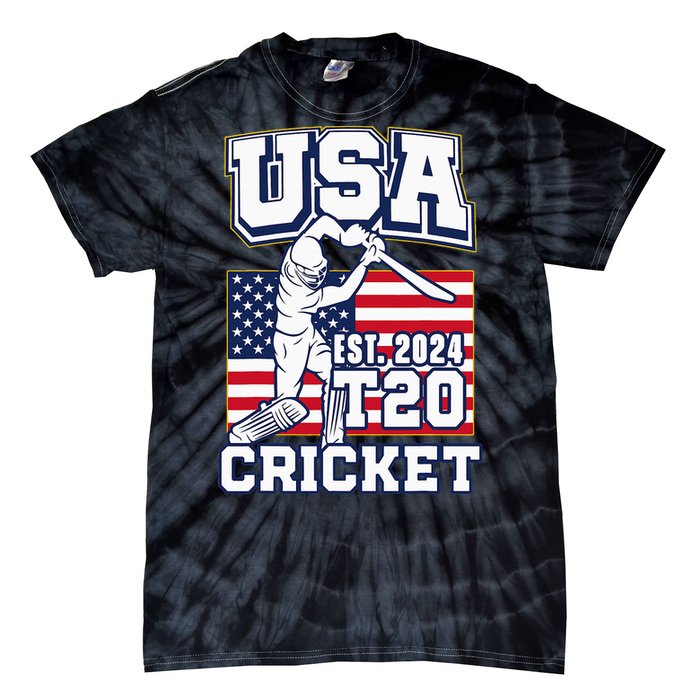 T20 Cricket 2024 Usa Cricket Fans Tie-Dye T-Shirt