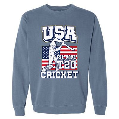 T20 Cricket 2024 Usa Cricket Fans Garment-Dyed Sweatshirt