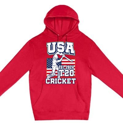 T20 Cricket 2024 Usa Cricket Fans Premium Pullover Hoodie