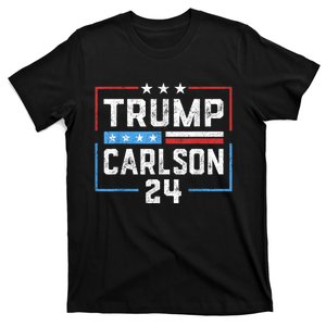 Trump Carlson 2024 President Election Pro America Us Flag T-Shirt