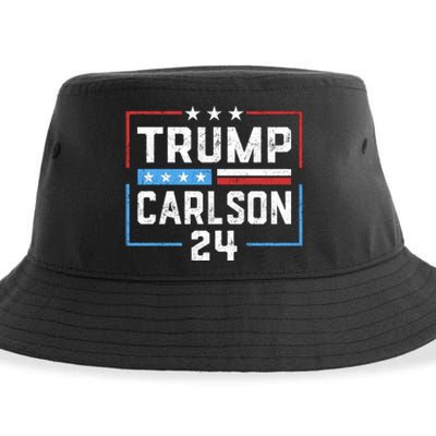 Trump Carlson 2024 President Election Pro America US Flag Sustainable Bucket Hat