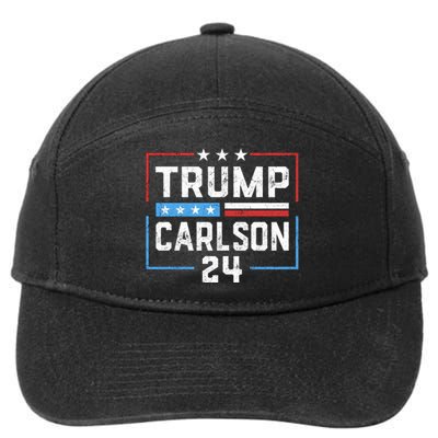 Trump Carlson 2024 President Election Pro America US Flag 7-Panel Snapback Hat