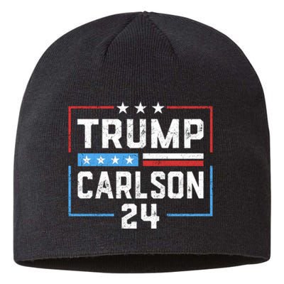 Trump Carlson 2024 President Election Pro America US Flag Sustainable Beanie