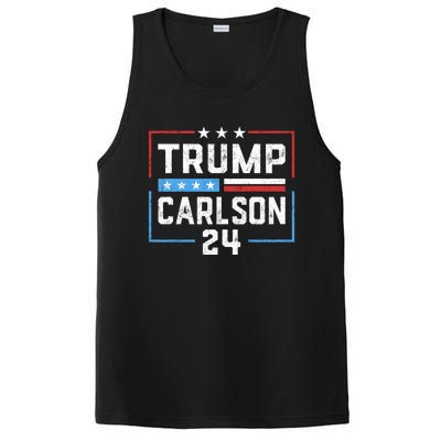 Trump Carlson 2024 President Election Pro America US Flag PosiCharge Competitor Tank