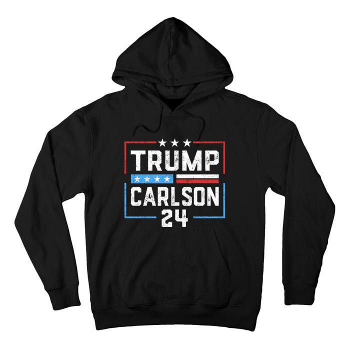 Trump Carlson 2024 President Election Pro America US Flag Tall Hoodie