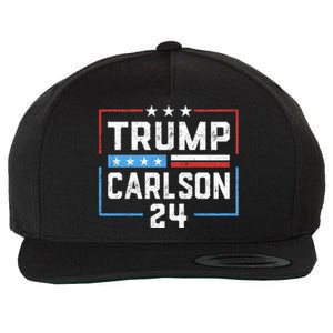 Trump Carlson 2024 President Election Pro America US Flag Wool Snapback Cap