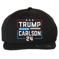 Trump Carlson 2024 President Election Pro America US Flag Wool Snapback Cap