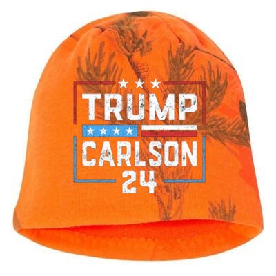 Trump Carlson 2024 President Election Pro America US Flag Kati - Camo Knit Beanie