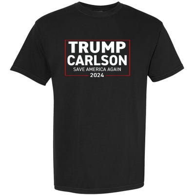 Trump Carlson 2024 President Election Pro America US Flag Garment-Dyed Heavyweight T-Shirt