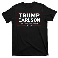 Trump Carlson 2024 President Election Pro America US Flag T-Shirt