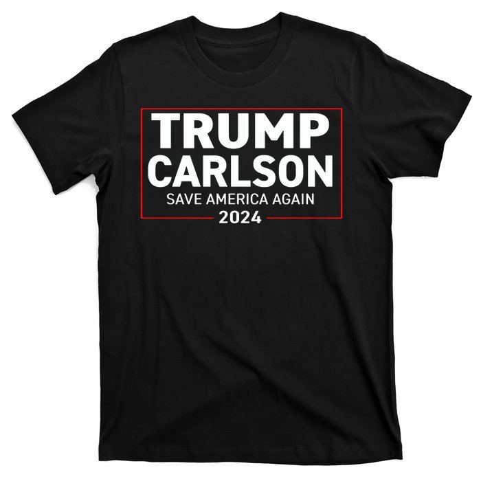 Trump Carlson 2024 President Election Pro America US Flag T-Shirt