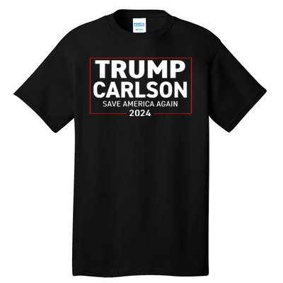 Trump Carlson 2024 President Election Pro America US Flag Tall T-Shirt