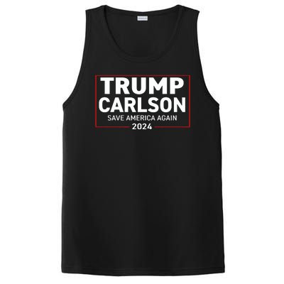 Trump Carlson 2024 President Election Pro America US Flag PosiCharge Competitor Tank