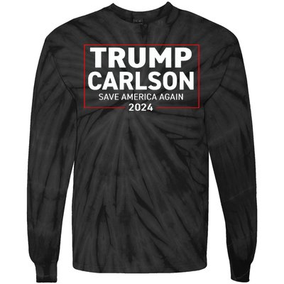 Trump Carlson 2024 President Election Pro America US Flag Tie-Dye Long Sleeve Shirt