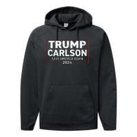 Trump Carlson 2024 Distressed President Election Pro America US Flag Performance Fleece Hoodie