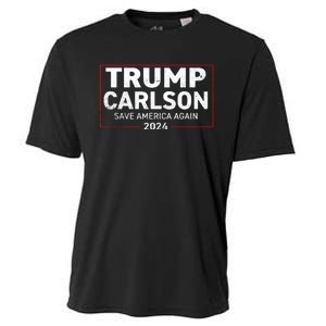 Trump Carlson 2024 Distressed President Election Pro America US Flag Cooling Performance Crew T-Shirt