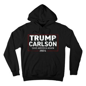 Trump Carlson 2024 Distressed President Election Pro America US Flag Hoodie