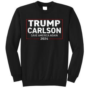 Trump Carlson 2024 Distressed President Election Pro America US Flag Sweatshirt