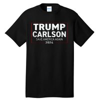 Trump Carlson 2024 Distressed President Election Pro America US Flag Tall T-Shirt