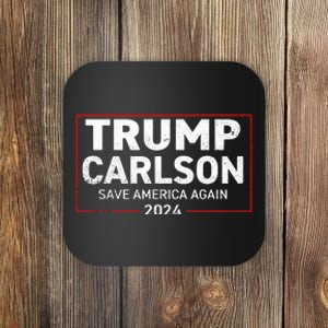 Trump Carlson 2024 Distressed President Election Pro America US Flag Coaster