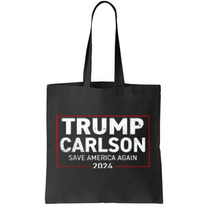 Trump Carlson 2024 Distressed President Election Pro America US Flag Tote Bag