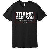 Trump Carlson 2024 Distressed President Election Pro America US Flag Premium T-Shirt