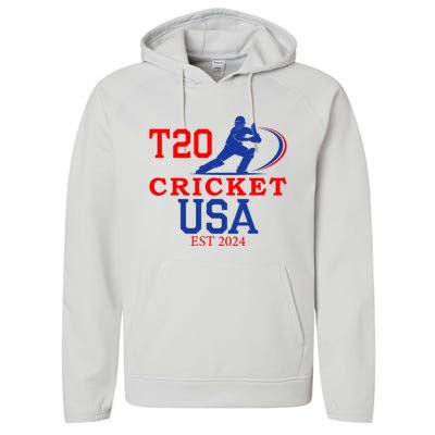 T20 Cricket 2024 Usa Performance Fleece Hoodie