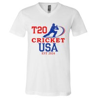 T20 Cricket 2024 Usa V-Neck T-Shirt